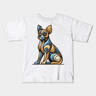 Pop art dog illustration. cubism illustration of a dog Kids T-Shirt